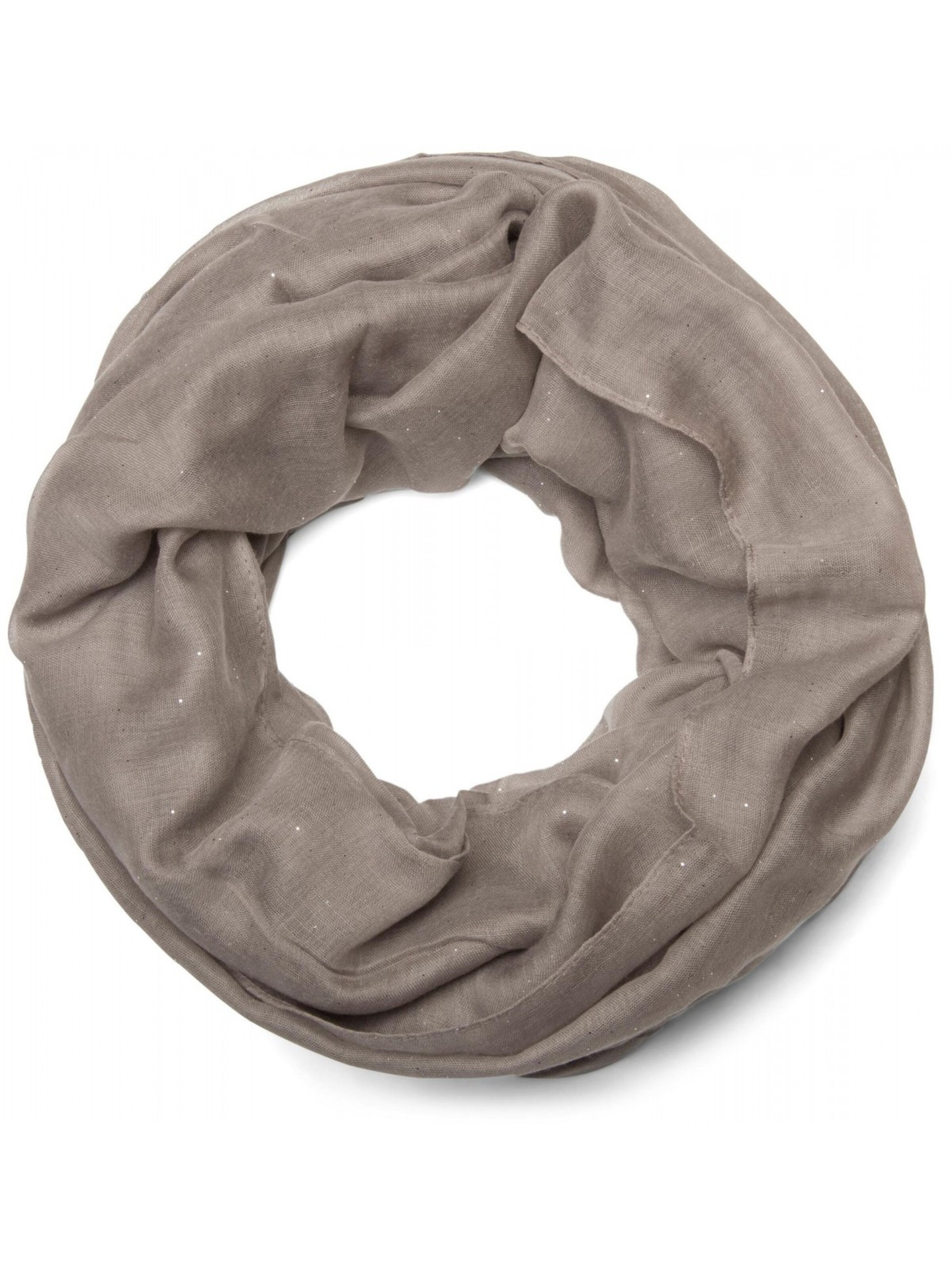 styleBREAKER Loop scarf 'Loop mit Glitzer unifarben' in Grey: front