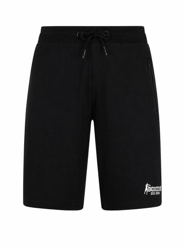 Boxeur des Rues Regular Sporthose 'Men's Cotton Shorts Boxeur des Rues, Black, Discreet White Logo'‌‌ in Schwarz: Vorderseite
