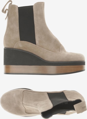 Jil Sander Navy Stiefelette 40 in Grau: Vorderseite