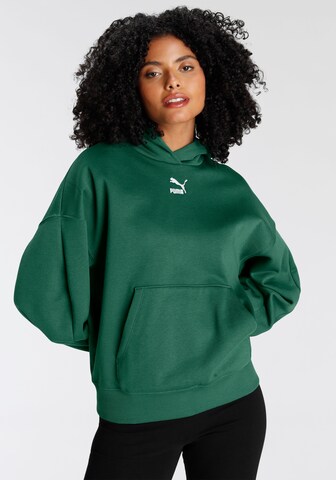 PUMASweater majica 'Classics' - zelena boja: prednji dio