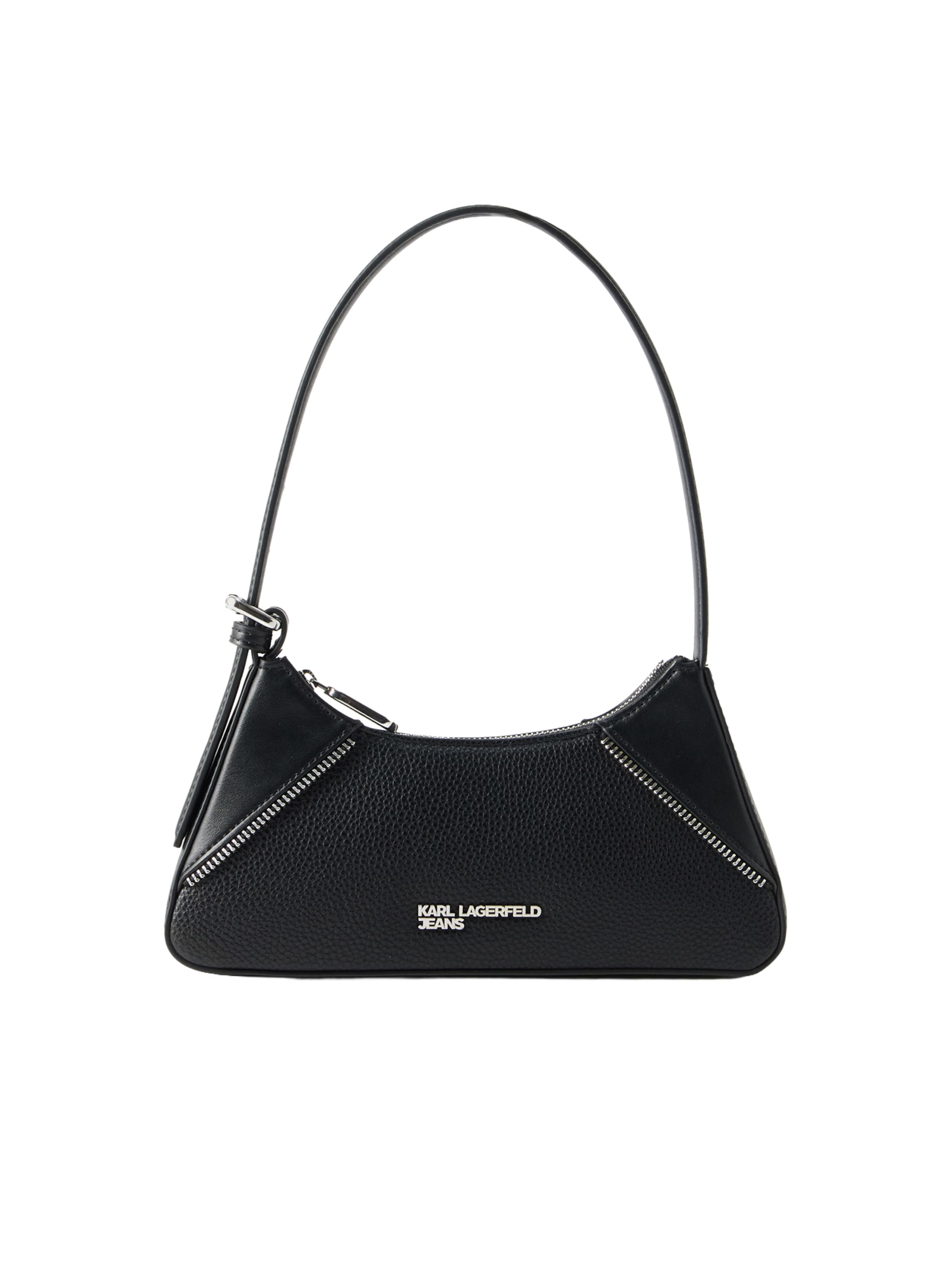 KARL LAGERFELD JEANS - Bolso de hombro 'REBEL' en negro: frente