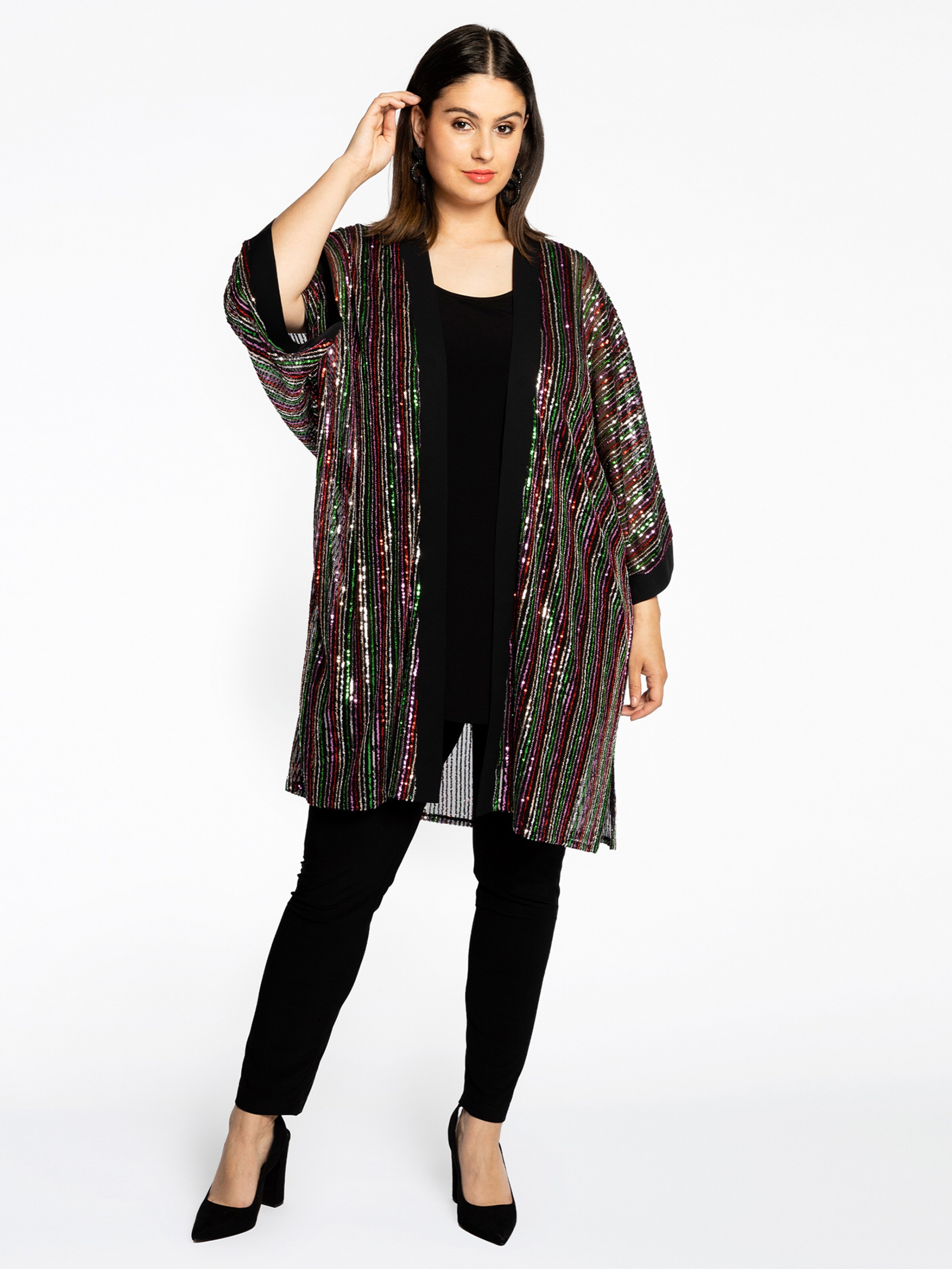 Frauen Große Größen Yoek Kimono 'Rainbow' in Mischfarben - TJ28234 Frauen Große Größen Yoek Kimono 'Rainbow' in Mischfarben - TJ28234