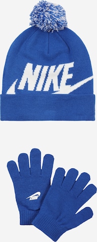 Nike Sportswear Komplekt 'Mütze & Handschuhe', värv sinine: eest vaates