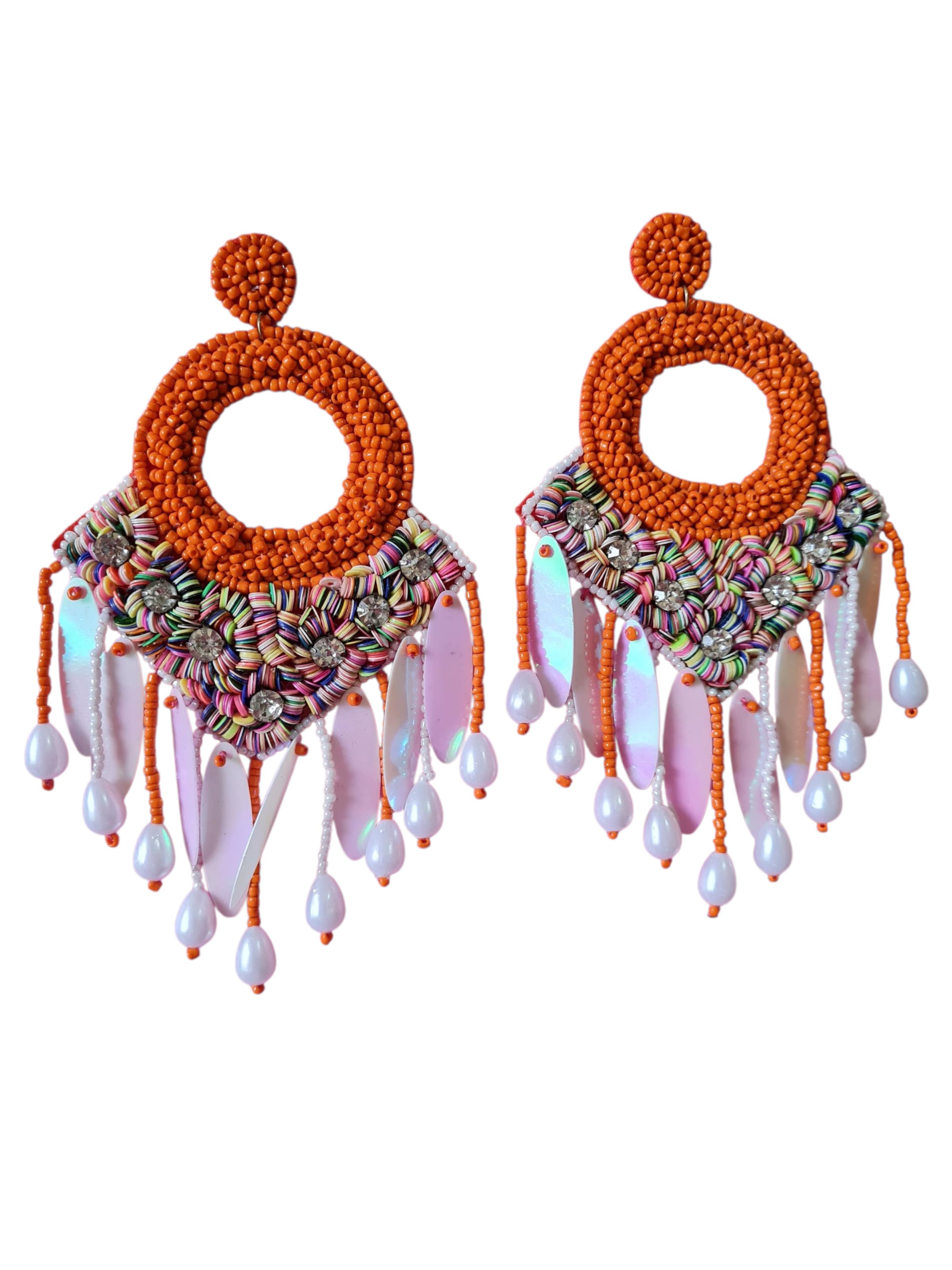 PfauGermany Earrings 'Hangeing Beads' in Brown: front