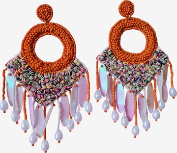 PfauGermany Earrings 'Hangeing Beads' in Brown: front