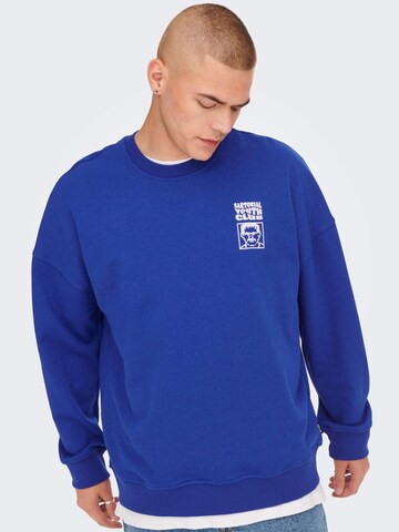 Only & Sons Sweatshirt 'Toby' i blå