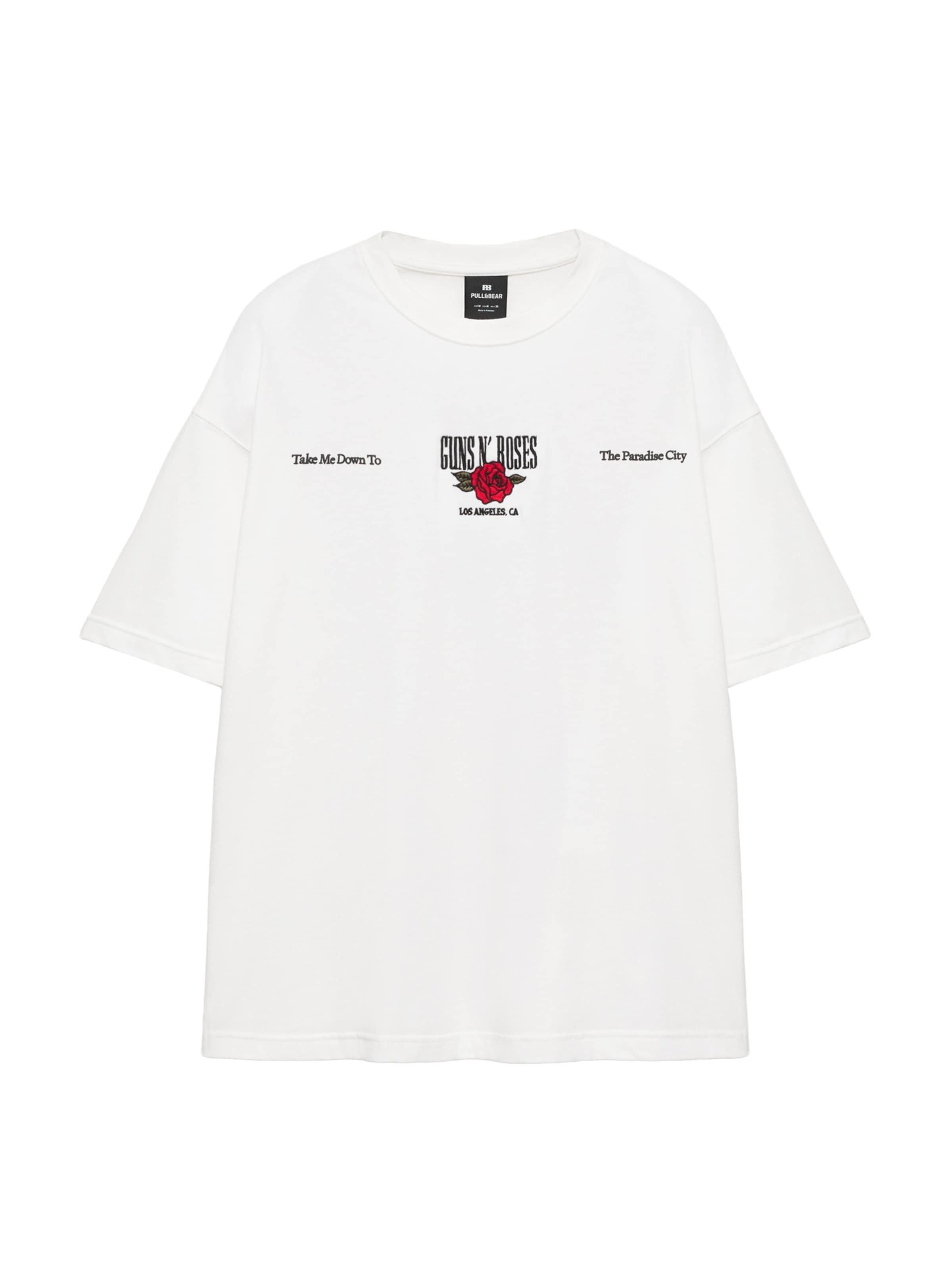 Pull&Bear Shirt 'GUNS N' ROSES WORLD TOUR REL' in XS in Kiwi / Red / Black / Off white, Item view