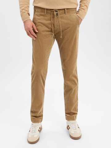 PIERRE CARDIN Tapered Hose ' PC-Confolens ' in Braun: Vorderseite