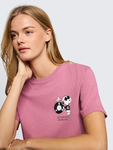 Tricou 'Peanuts' de la TOM TAILOR DENIM pe roz