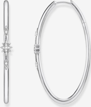 Thomas Sabo Earrings 'Royalty Weiss' in Silver: front