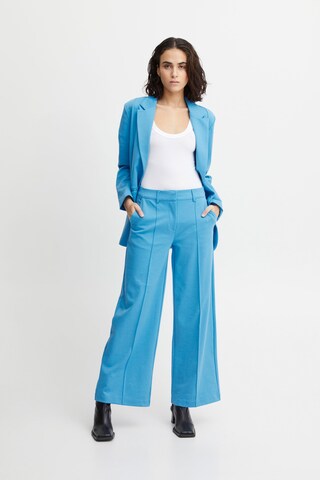 ICHI - Pierna ancha Pantalón de pinzas 'KATE' en azul