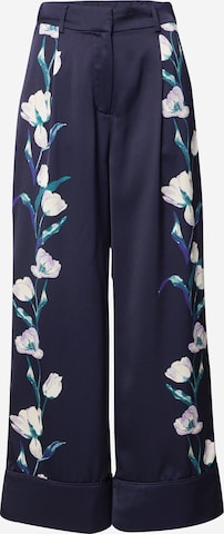 Guido Maria Kretschmer Collection Pleat-Front Pants 'Isabeau' in Blue: front