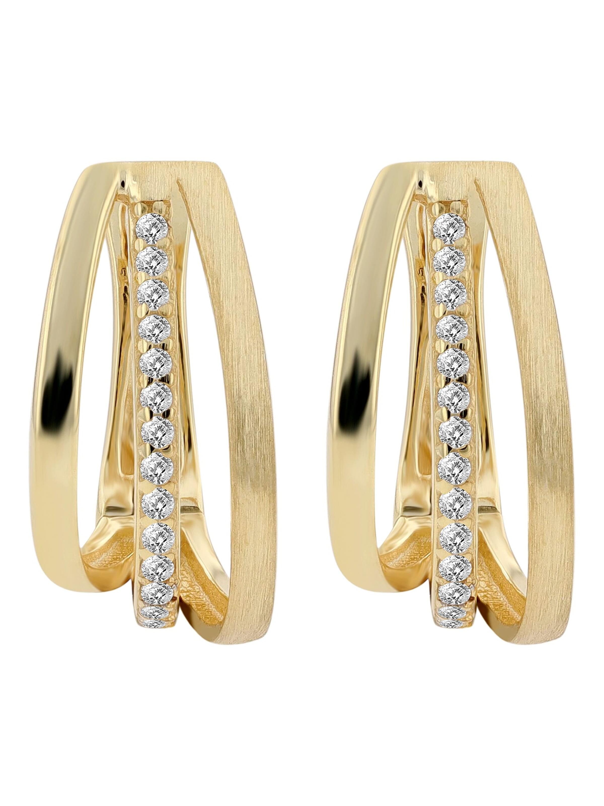Akzent Ohrringe '"Arnika" aus 925 Sterlingsilber, rhodiniert, langlebig'‌‌‌‌‌‌‌ in Gold