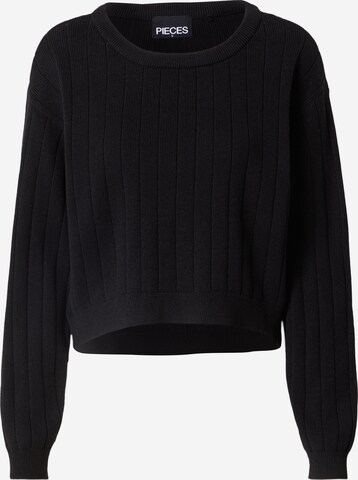 PIECES Пуловер 'NATALI' в черно: отпред