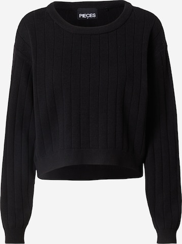 Pull-over 'NATALI' PIECES en noir : devant