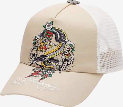 Ed Hardy Lippalakki 'Swooping Dragon' värissä beige / keltainen / antrasiitti / valkoinen, Tuotenäkymä