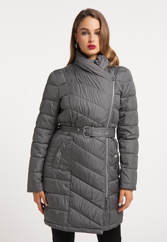 faina Winter Coat in Grey: front