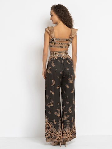 JIORO Triangel Bikinitop 'GOLDEN STRIPES' in Gemengde kleuren