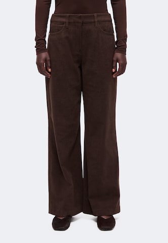 Wide Leg Pantalon s.Oliver en marron : devant