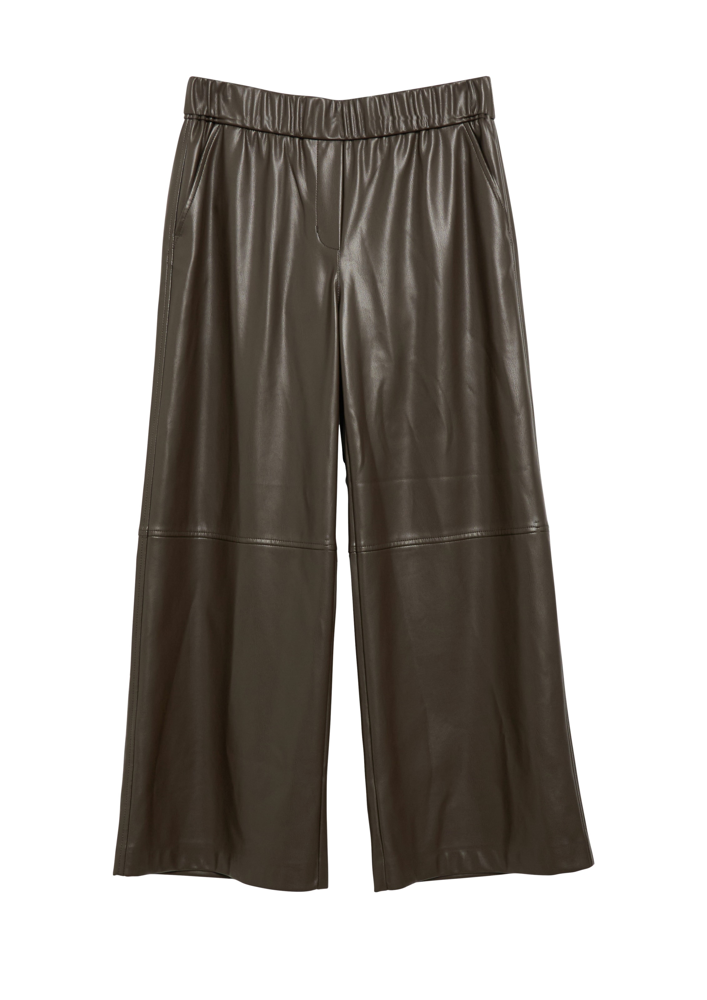 COMMA Wide leg Broek in Bruin: voorkant