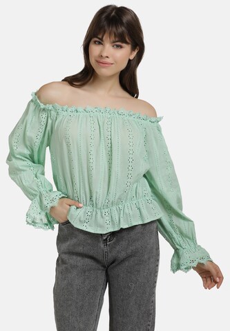 MYMO Blouse in Groen: voorkant