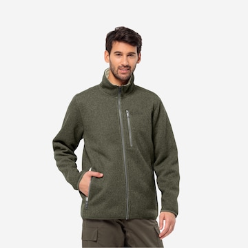 JACK WOLFSKIN Athletic Fleece Jacket in Green: front