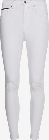 Tommy Jeans Kitsas Teksapüksid 'Silvia', värv valge: eest vaates