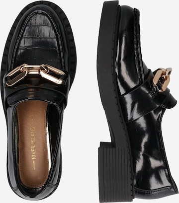 River Island - Sapato Slip-on 'CHAIN' em preto