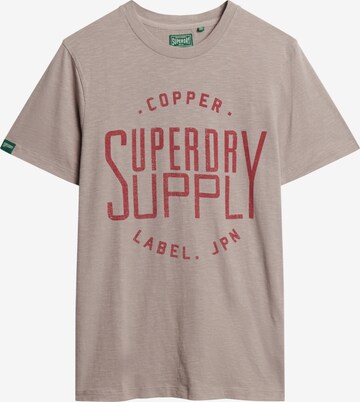 Superdry T-Shirt 'Copper' in Beige: predná strana