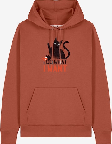 Watapparel Sweatshirt ' Cat ' in Braun: Vorderseite