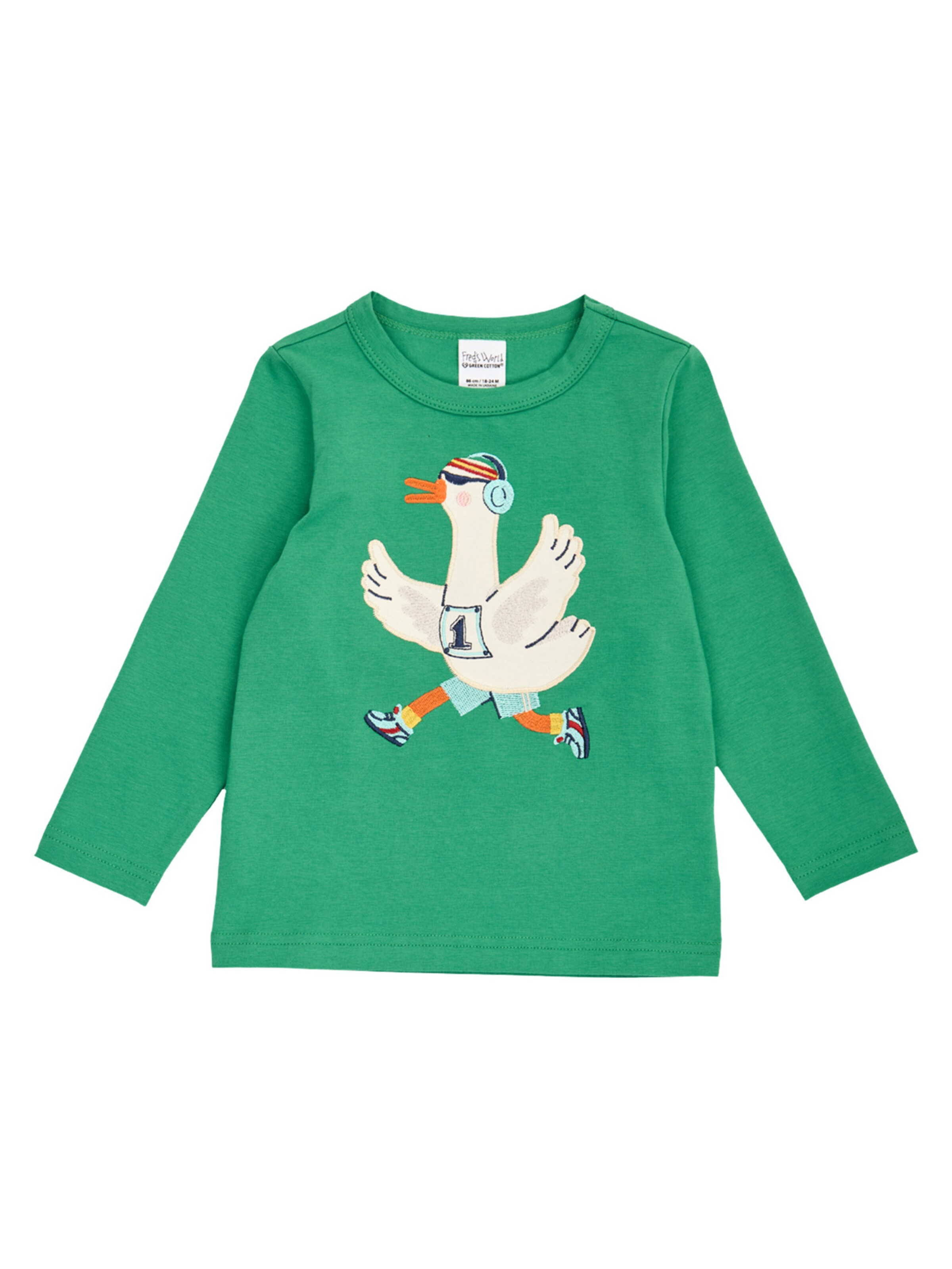 Fred's World by GREEN COTTON T-Shirt ' Gans ' in 86 in grün, Produktansicht