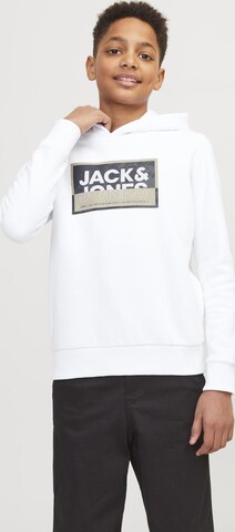 Bluză de molton 'Logan' de la Jack & Jones Junior pe alb