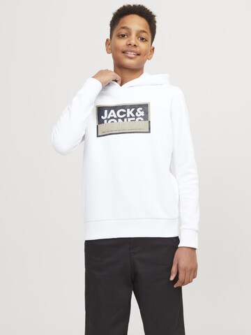 Jack & Jones Junior Μπλούζα φούτερ 'JJLogan' σε λευκό: μπροστά