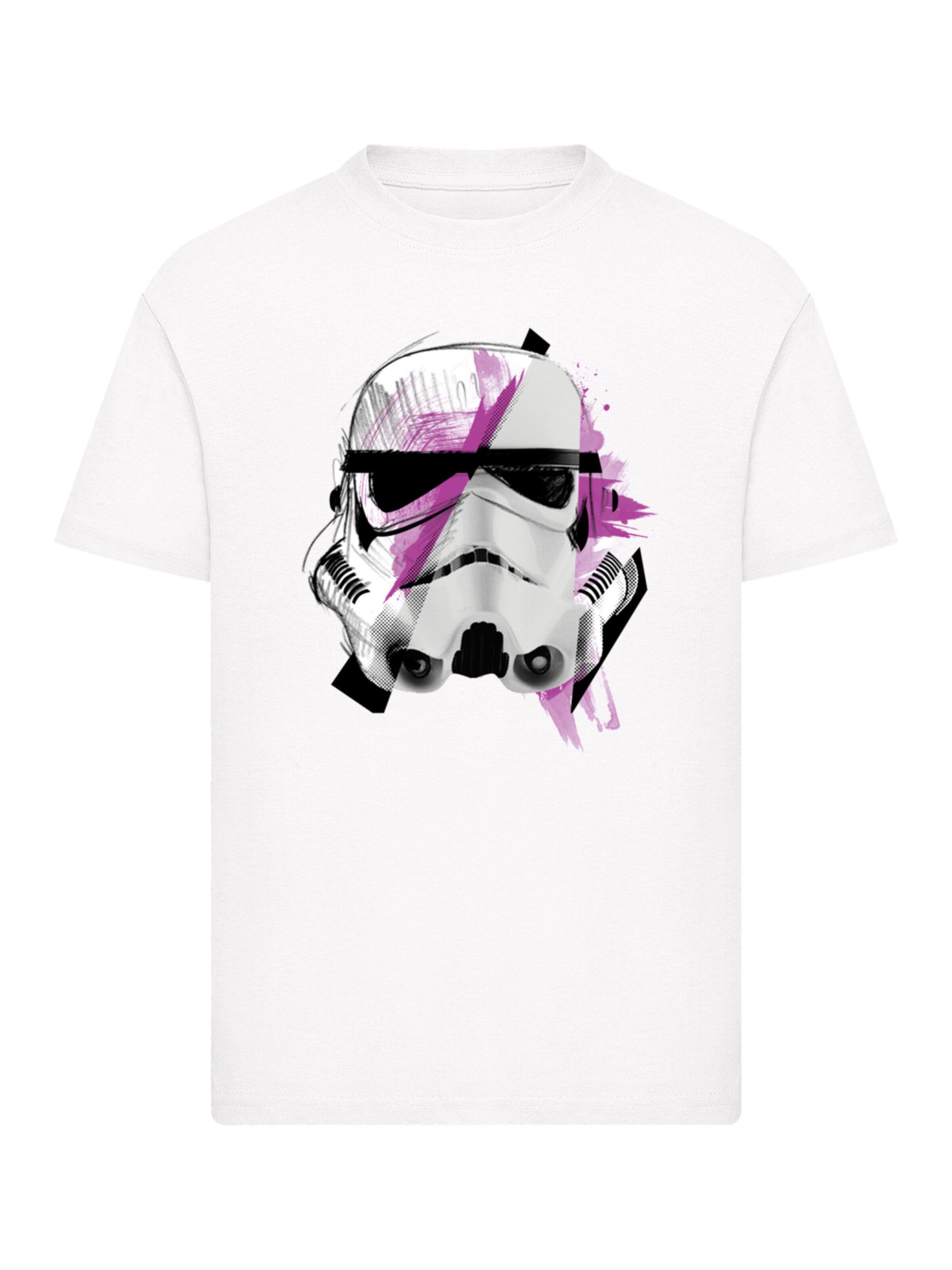 F4NT4STIC Shirt 'Star Wars Stormtrooper Command Sketch' in Wit: voorkant