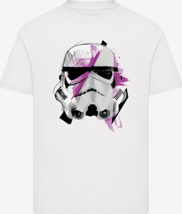 F4NT4STIC Shirt 'Star Wars Stormtrooper Command Sketch' in Wit: voorkant