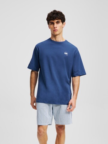 Karl Lagerfeld Pajama short 'Ikon' in Blue: front