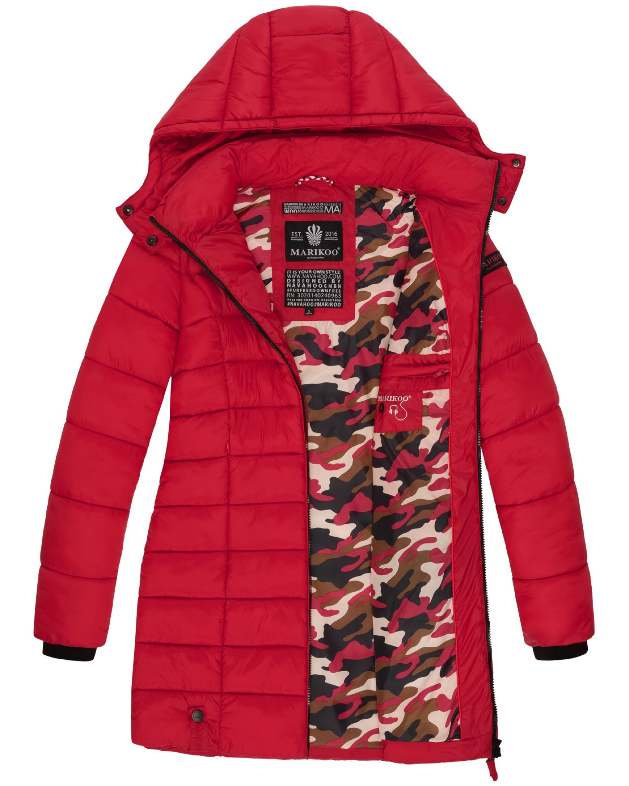 MARIKOO Wintermantel 'Abendsternchen' in Rood