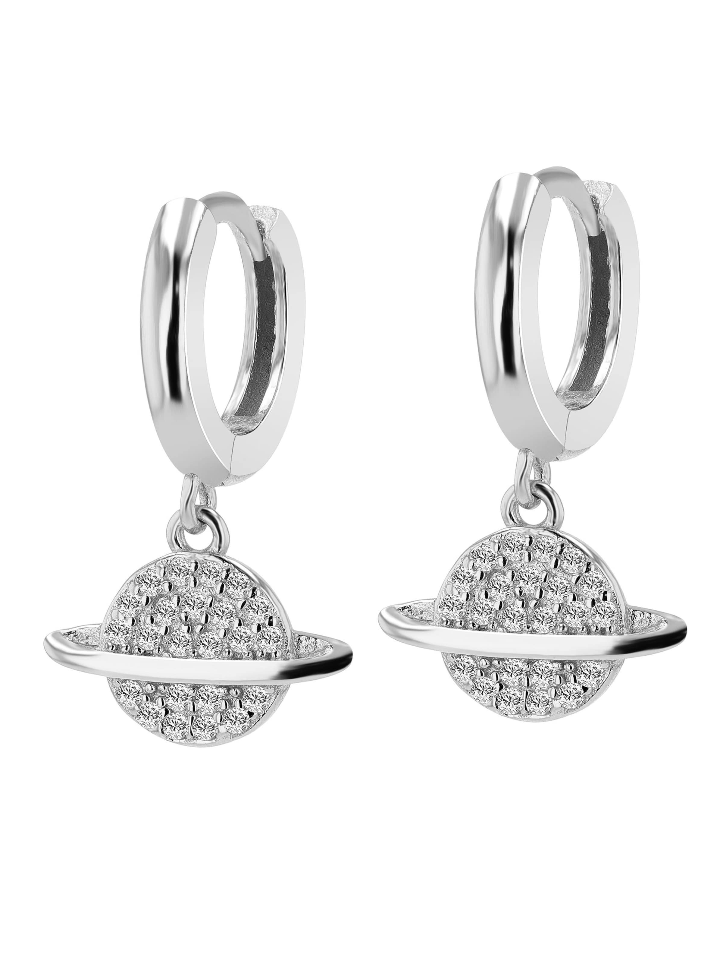 Akzent Earrings 'Tiara, 925 Sterlingsilber, langlebig' in Silver
