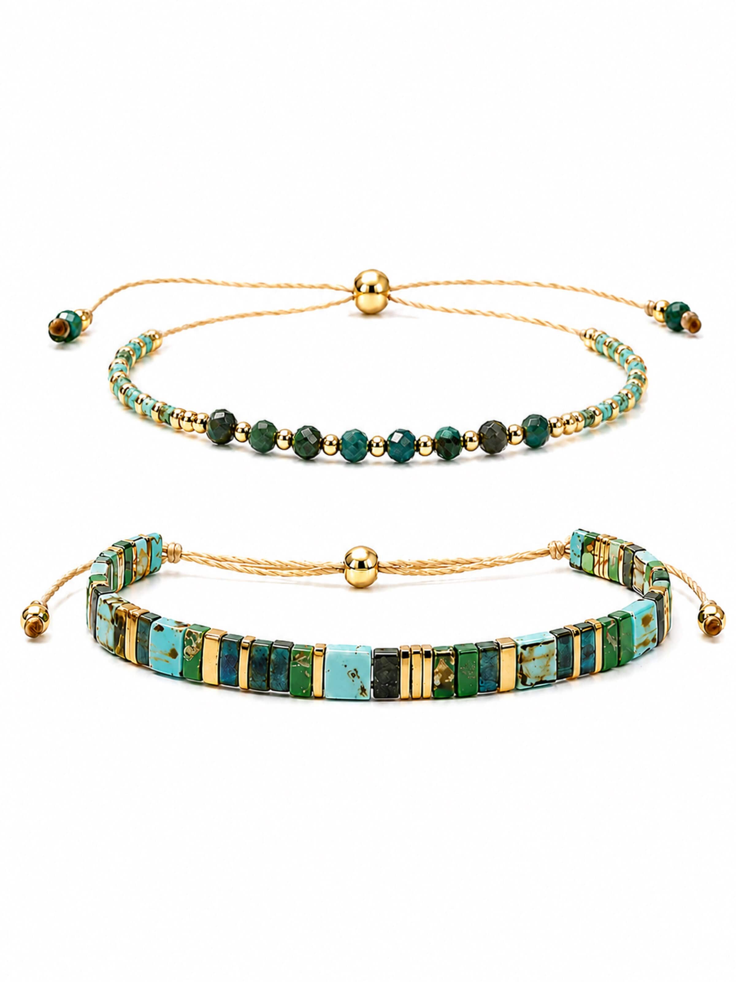 Braccialetto 'Bracelet Set "Ibiza Summer"' di Alster Herz in verde: frontale