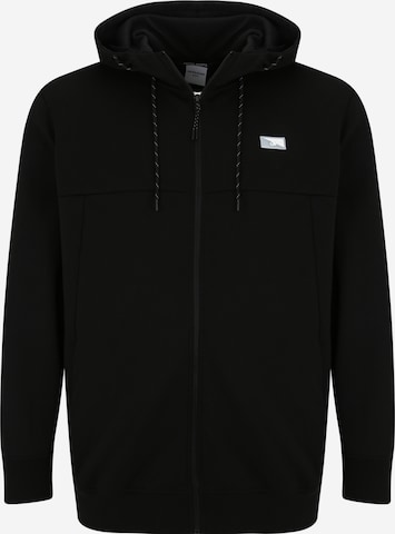 Jack & Jones Plus Zip-Up Hoodie 'Air' in Black: front