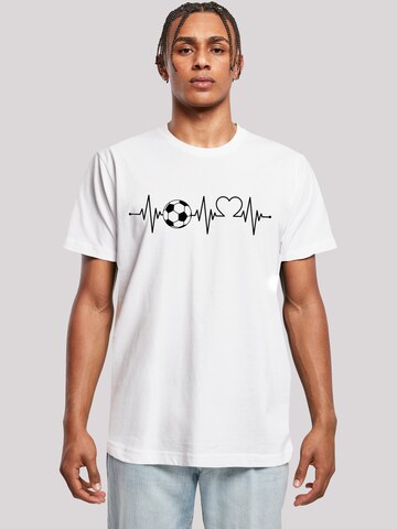 F4NT4STIC Shirt 'Heartbeat Soccer' in Wit: voorkant