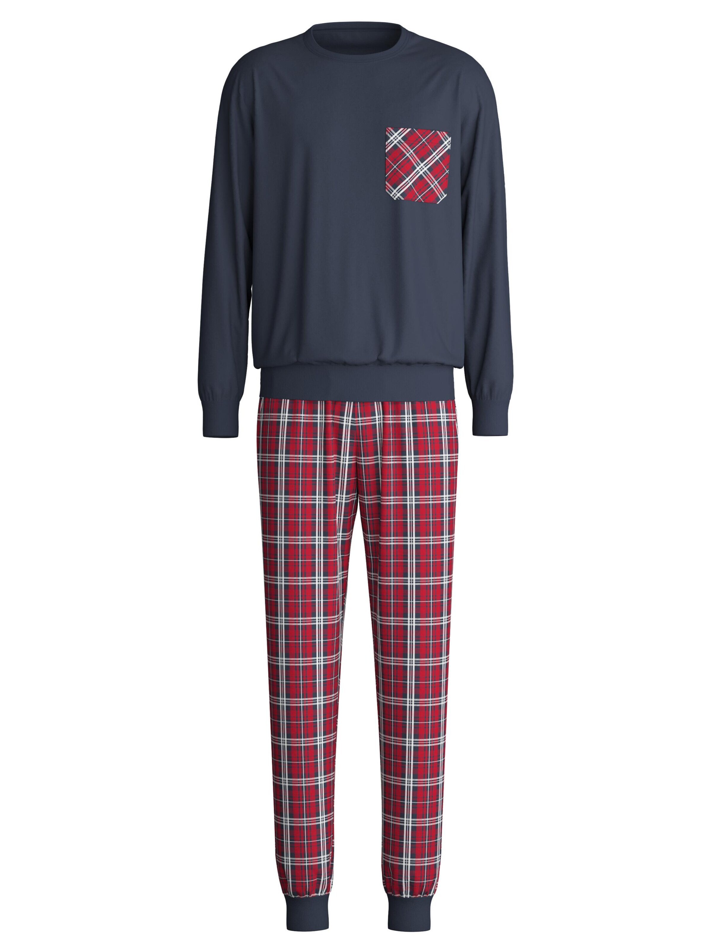 CALIDA Pyjama lang 'Family & Friends'‌‌ in Blau: Vorderseite