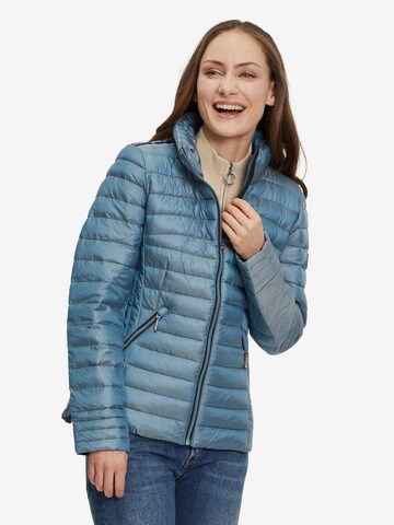 Amber & June Between-Season Jacket in Blue: front