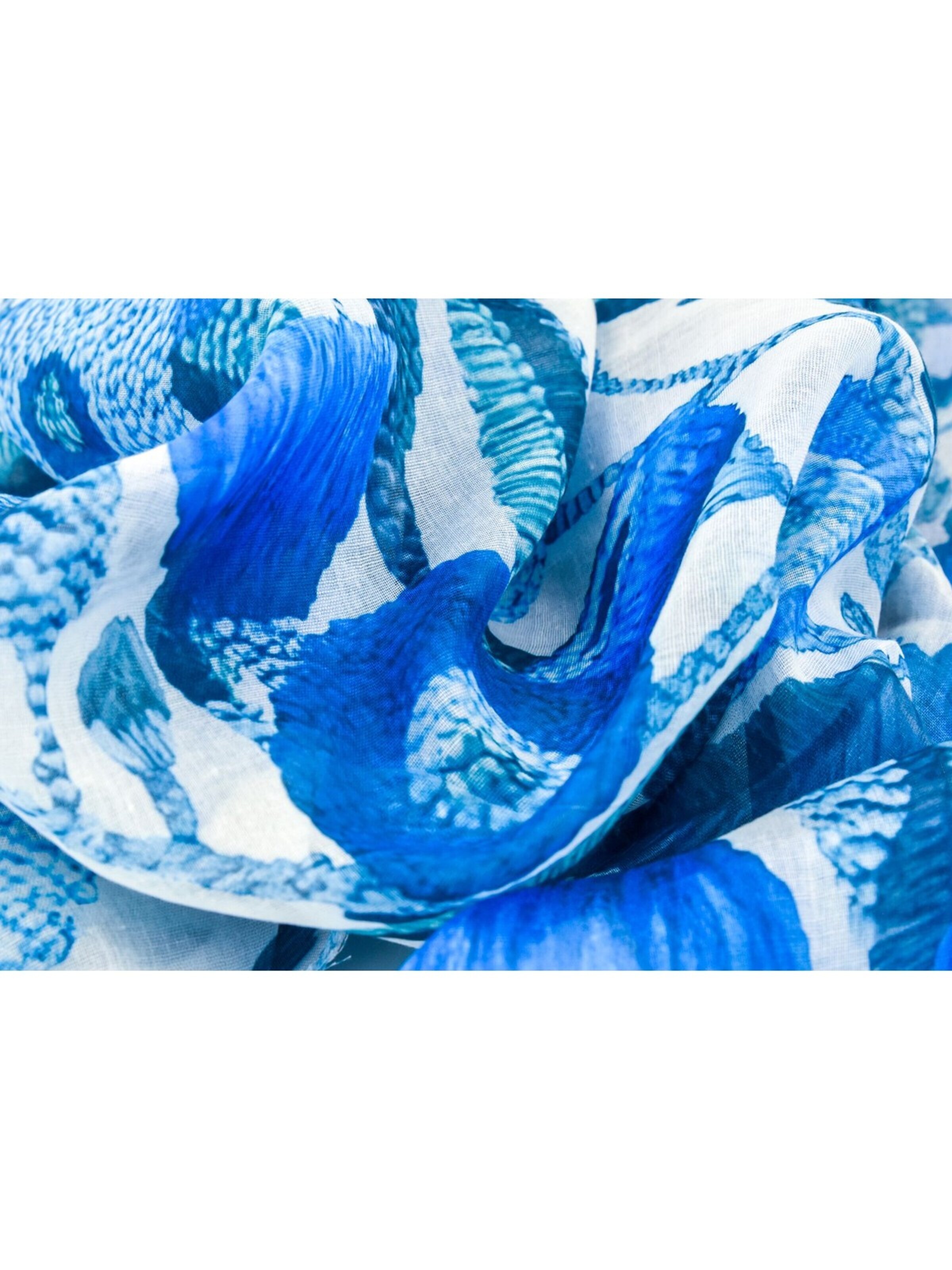 styleBREAKER Schal 'Leichter Viskose Schal mit Blumenmuster'‌‌‌ in Blau