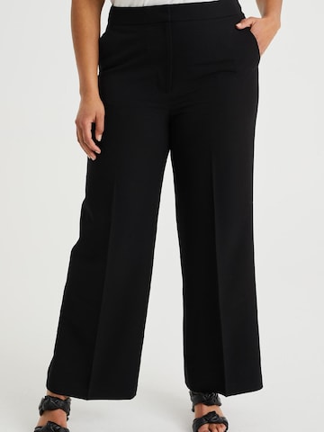 WE Fashion Wide Leg Hose in Schwarz: predná strana