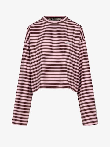 FEMSSY Shirt 'ELIN STRIPE LONGSLEEVE'‌‌‌‌‌‌ in Pink: Vorderseite
