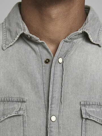 JACK & JONES Regular fit Button Up Shirt 'Sheridan' in Grey