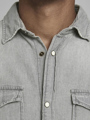 JACK & JONES Regular fit Button Up Shirt 'Sheridan' in Grey