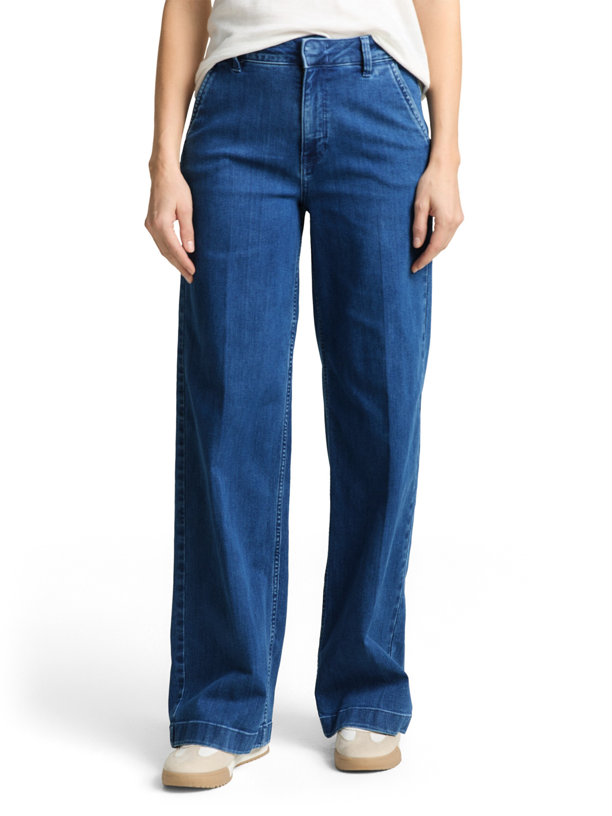 TOM TAILOR Wide leg Jeans 'MADINA' i blå: framsida