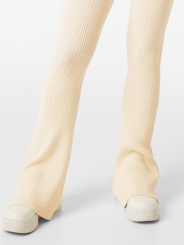 Bershka Flared Hose in Beige